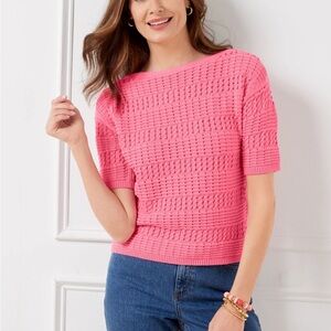 Talbots Camellia Pink Sweater Top size L